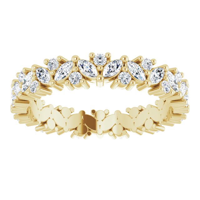 0.96 ct. Marquise & Round Diamond Eternity Band-VIRABYANI